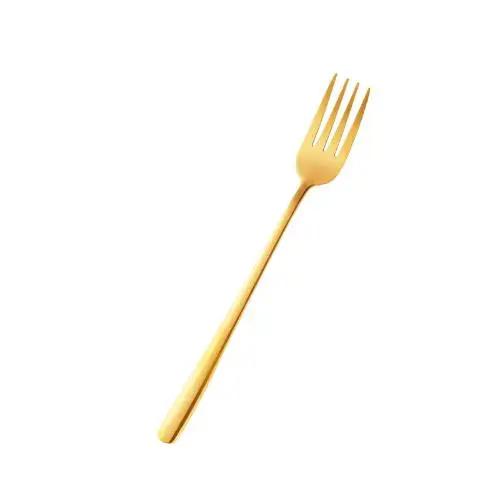 Stainless Steel Long Handle Dinner Fork Rainbow Fork Hotel Restaurant Party Supplies Dinnerware Steak Gold Fork Table Decoration