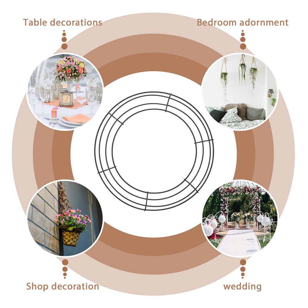 10Pcs Round Iron Wreath Frame Lightweight Compact DIY Floral Wreath Making Tool Metal Wire Ring for Wall Decor Garland