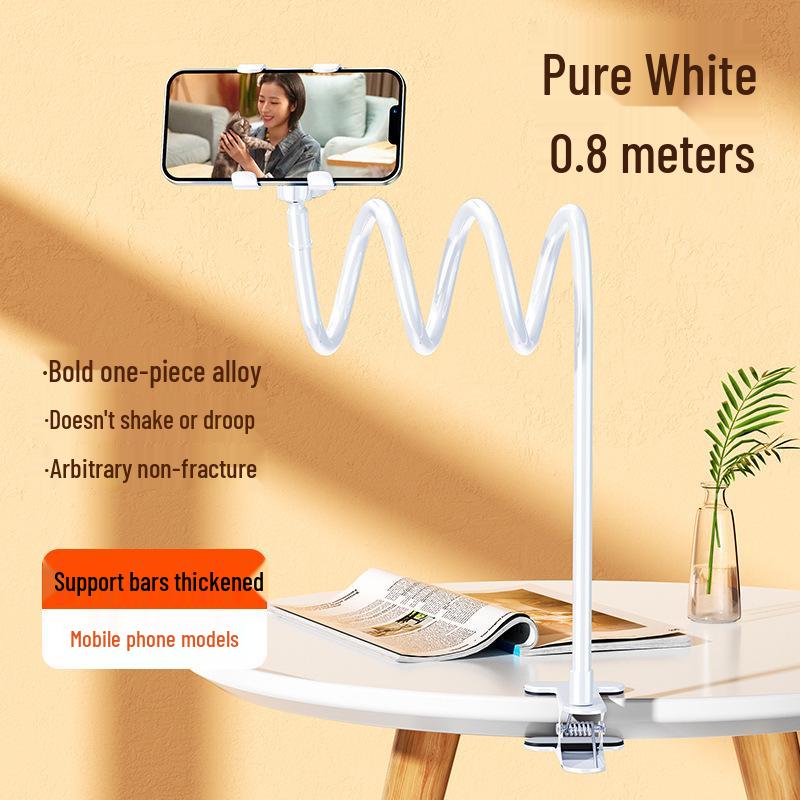 Foldable Tablet Stand for Live Streaming: Multi-Functional Desktop & Bedside Clip 80CM белый