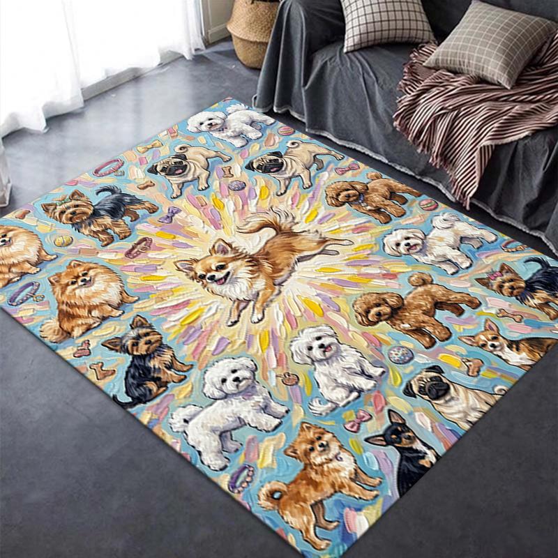 2025 New Cute puppy Carpet Rug for Living Room Bedroom Home Sofa Decoration,Kids play Non-slip Floor Mat