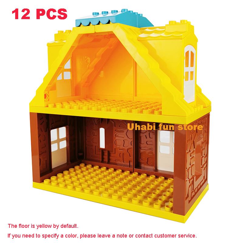 Big Building Blocks House Architecture Window Wall Roof Furniture Series Scene Accessories Assembly Children's Educational Toys