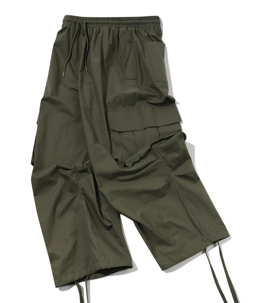 CPGN STUDIO Pantaloni Cargo Larghi Grandi con Dardi Kaki
