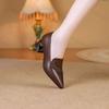 Pointed Toe Women's Fashion Single Shoes Autumn Comfortable Chunky Heel Elegant Middle Heel Shoes Outdoor Non Slip Casual Shoes