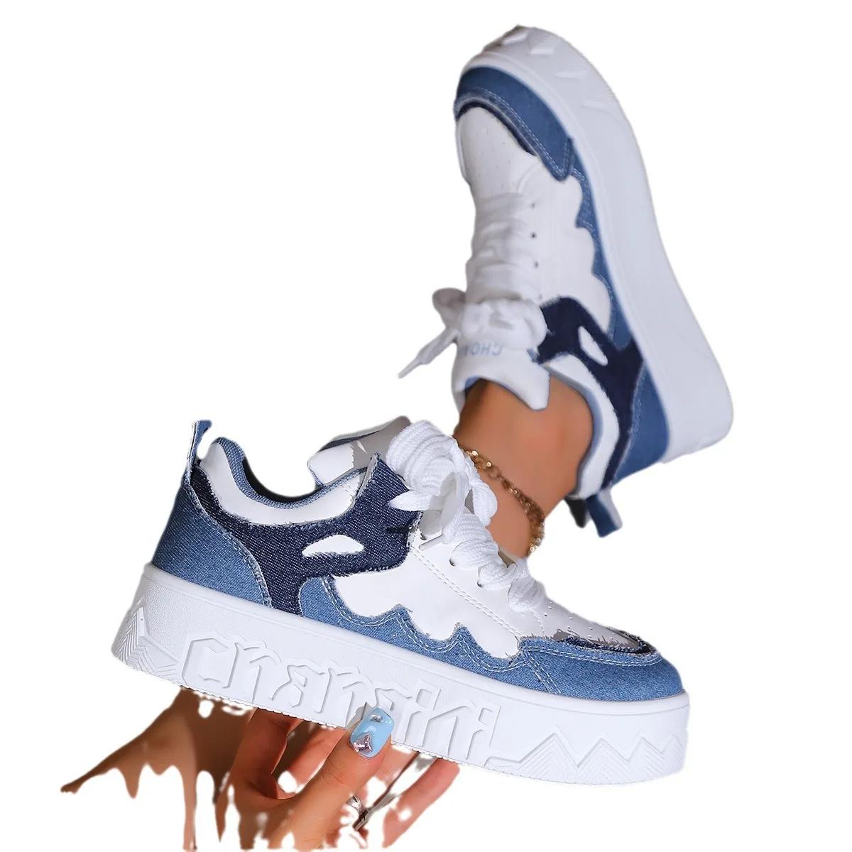 Модные роскошные новейшие женские универсальные повседневные кеды на толстой подошве — фото 6