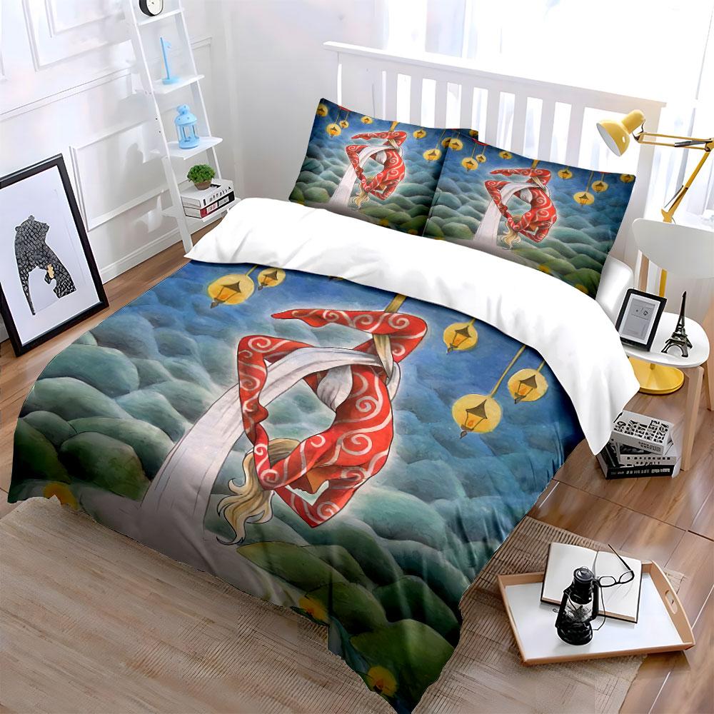 Graceful Aerial Acrobat Design Bedding Duvet Cover Set Duvet Cover Pillowcases  (1*Duvet Cover 2*Pillowcases, without duvet insert)