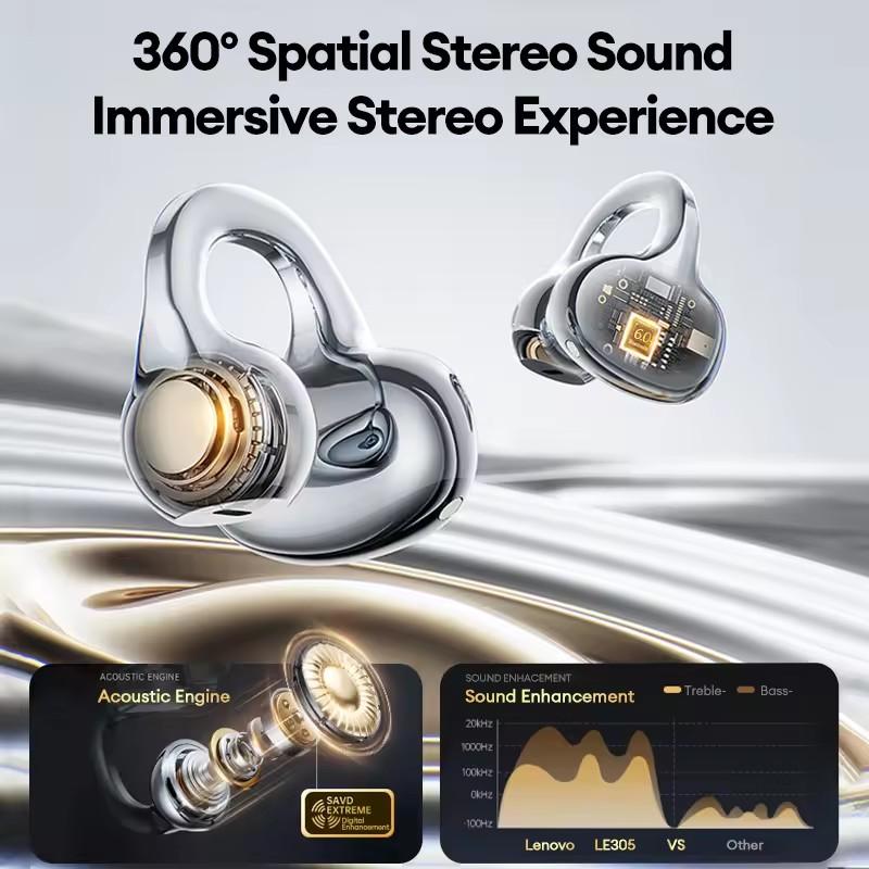Lenovo LE302 Trådløst Bluetooth 6.0 Headset Lang Batteritid Sports Ørekrok Øretelefoner HIFI Stereo Støyreduserende Hodetelefoner