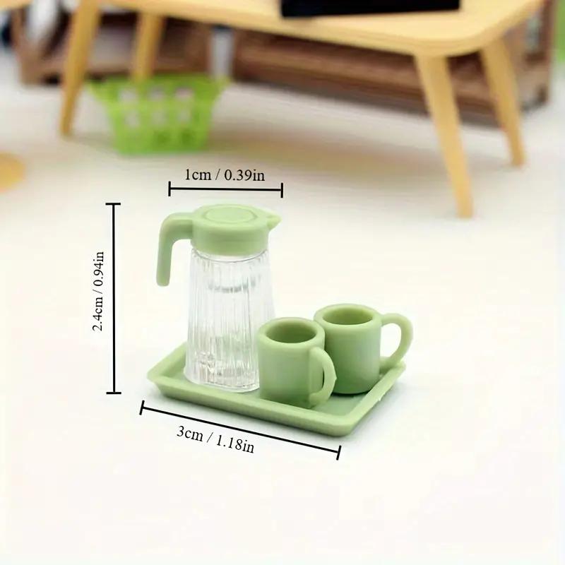 High-Transparency Acrylic Mini Water Cup Set, 1:12 Dollhouse Mini Tableware, Miniature Scene, DIY Decorative Accessories