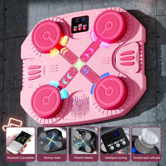 Music Boxing Machine for Kids Bluetooth-compatible Intelligent Scoring Target with Racing Light Thickened Wall Mounted Boxing Target