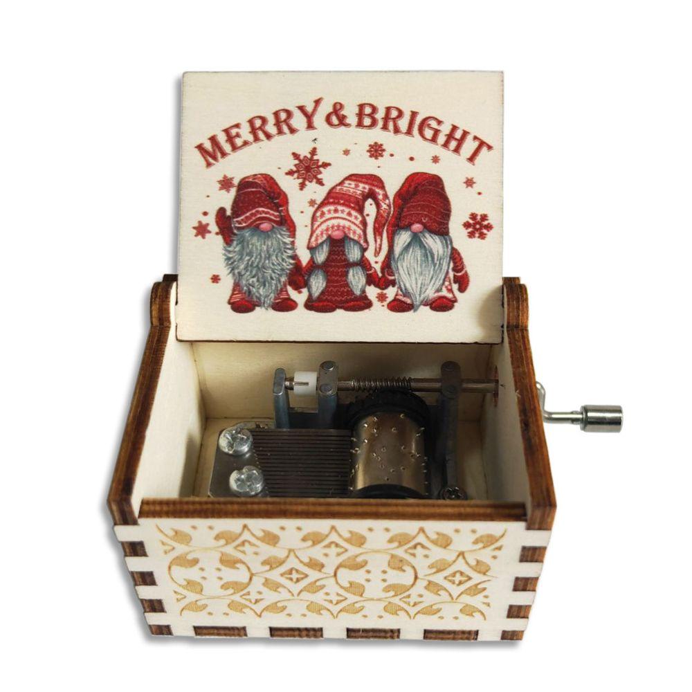 Wooden Hand Crank Music Box Anime Theme Halloween Merry Christmas Decoration Home Christmas Birthday Gift