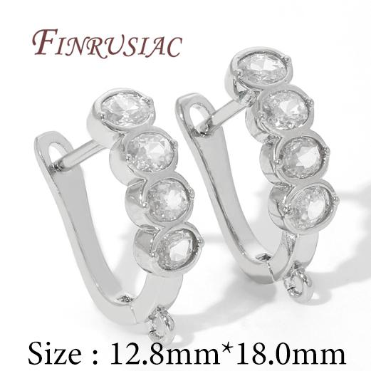18K Real Gold Plated Crystal Zirconia Earring Hooks Clasps,Shvenzy Earwires,Fasteners For Earrings,DIY Earring Accessories