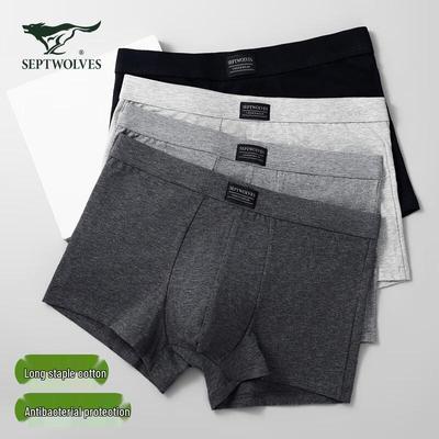 Seven Wolves Men's Cotton-Spandex Anti-Bacterial Boxer Briefs 4-Pack
