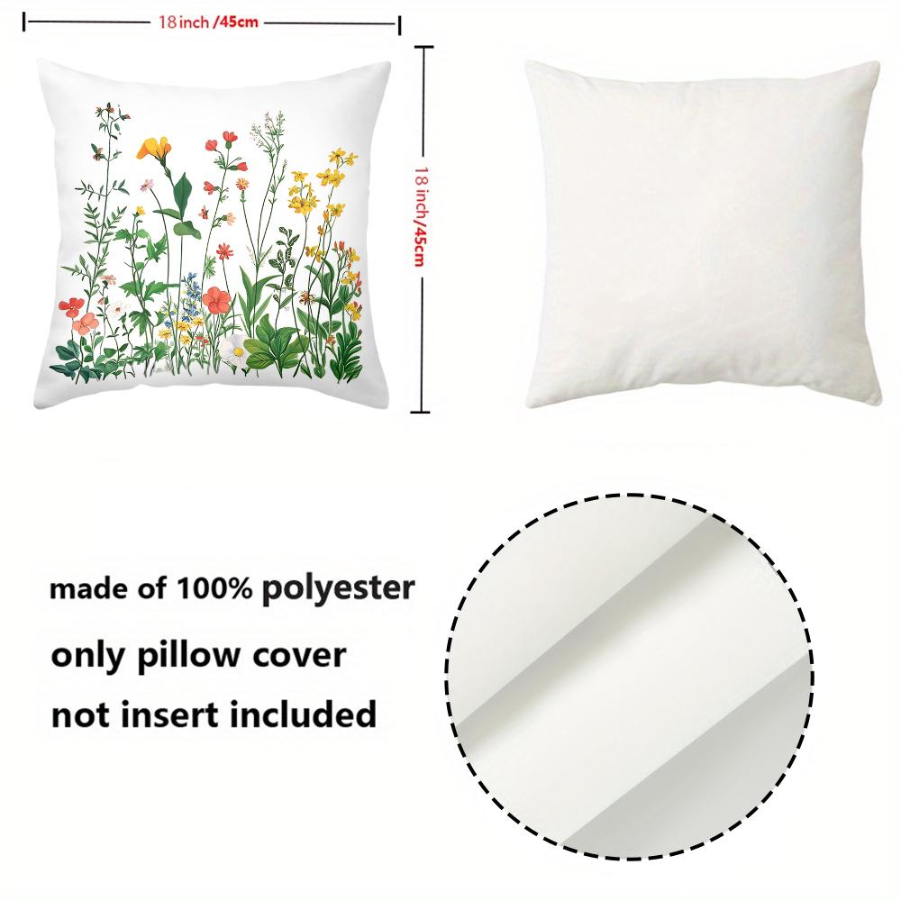 1 Pieces Floral Printed White Cushion Pillow Cover Set Polyester pillowcase, sofa decorative cushion cov Headboard Pillow