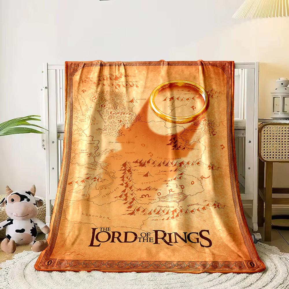 The Lord of the Rings Map Design Blanket, Flannel blanket for bedroom, living room, sofa, and nap sofas