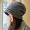 Hat Women's big head circumference stacking hat New autumn and winter warm headhat Thickened foreign style hat