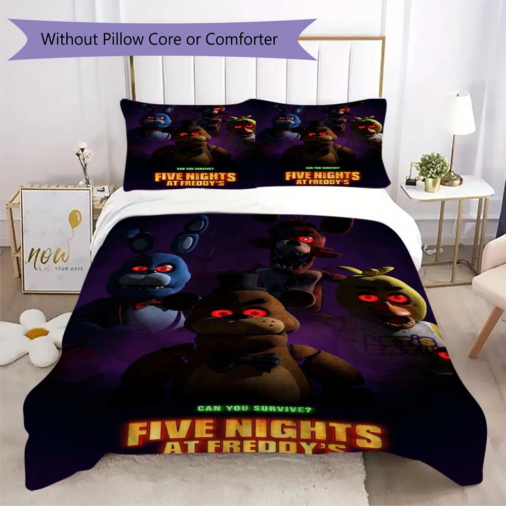 Five Nights Terror Freddy'S Threepiece Set 1 Duvet Cover 2 Pillowcase Without Core Without Core Duvet Cover And Pillowcase