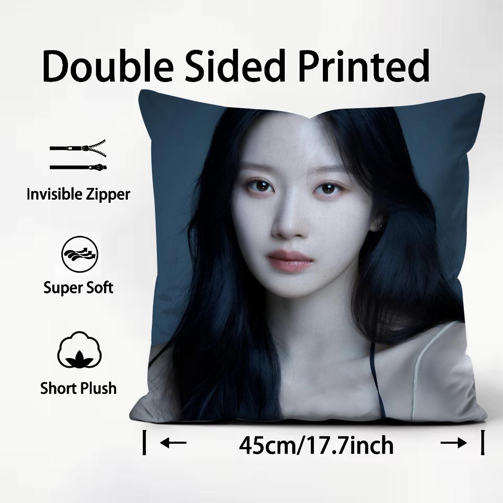 

1PC Kpop MMun Ka Young Cushion Cover Plush Fabric Soft DoubleSided Printed Sofa Warm Winter Home Child Gift Pillow Case 30X30cm