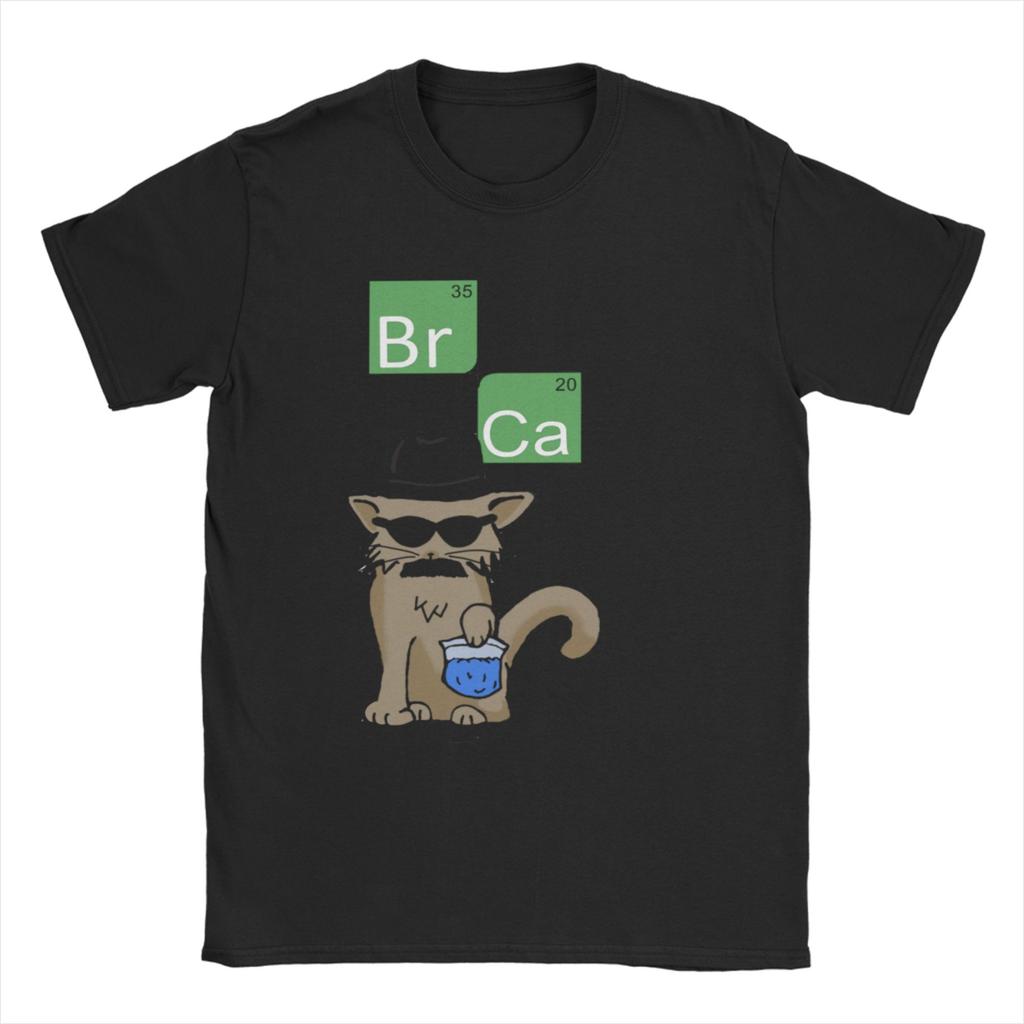 Men's T-Shirt Breaking Cat Breaking Bad Walter White Cotton Tee Shirt Short Sleeve Heisenberg T Shirt Crew Neck Clothing Adult