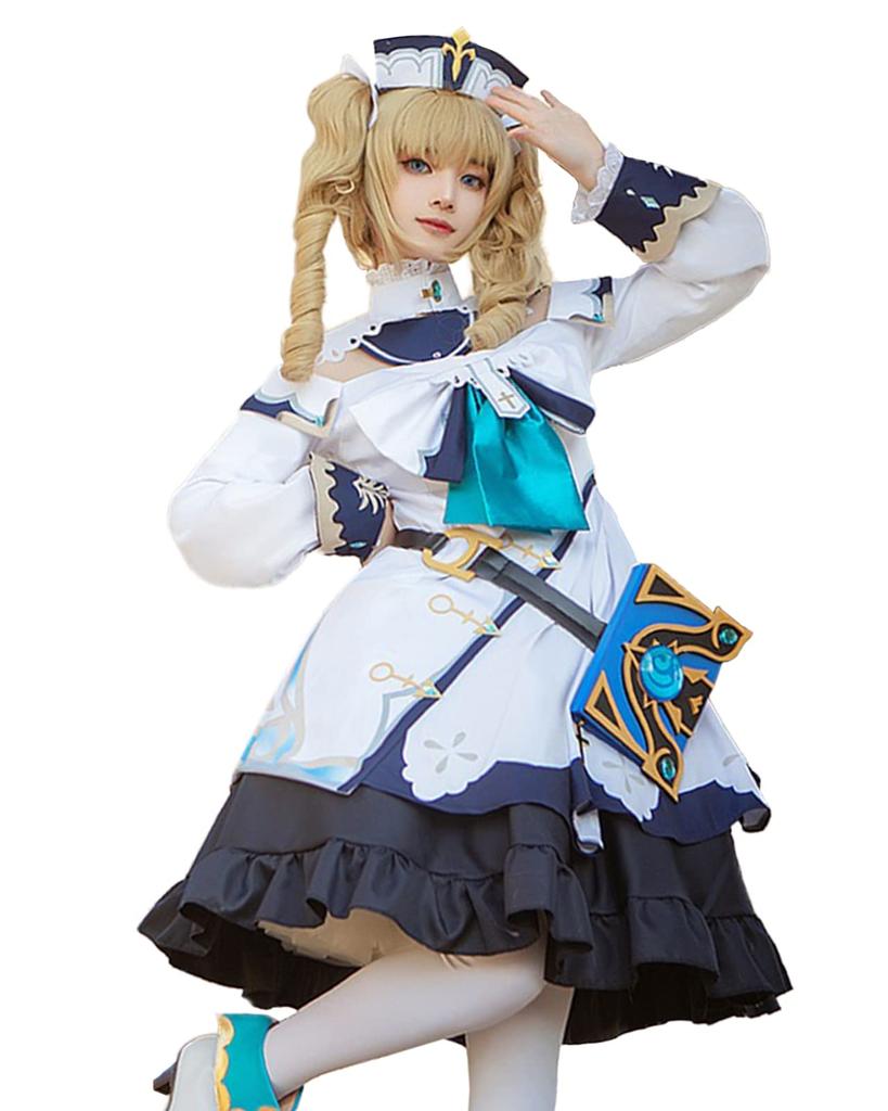 [Milky Time] Genshin Impact Cosplay Halloween Costume for Women, Anime Game (Barbara, M)