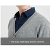 Hengyuanxiang Men's V-Neck 100% Wool Cardigan