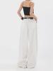 Hong Kong Retro White Wide-Leg High-Waist Women's Jeans for Summer