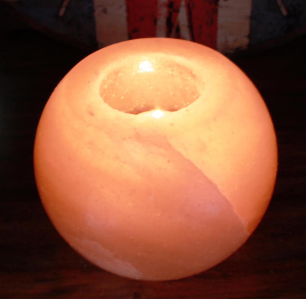 Himalayan Salt Candle Holder, Round