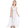 Greek Goddess Costume – White Princess Dress Elegant Greek Mythology Dress for Girls