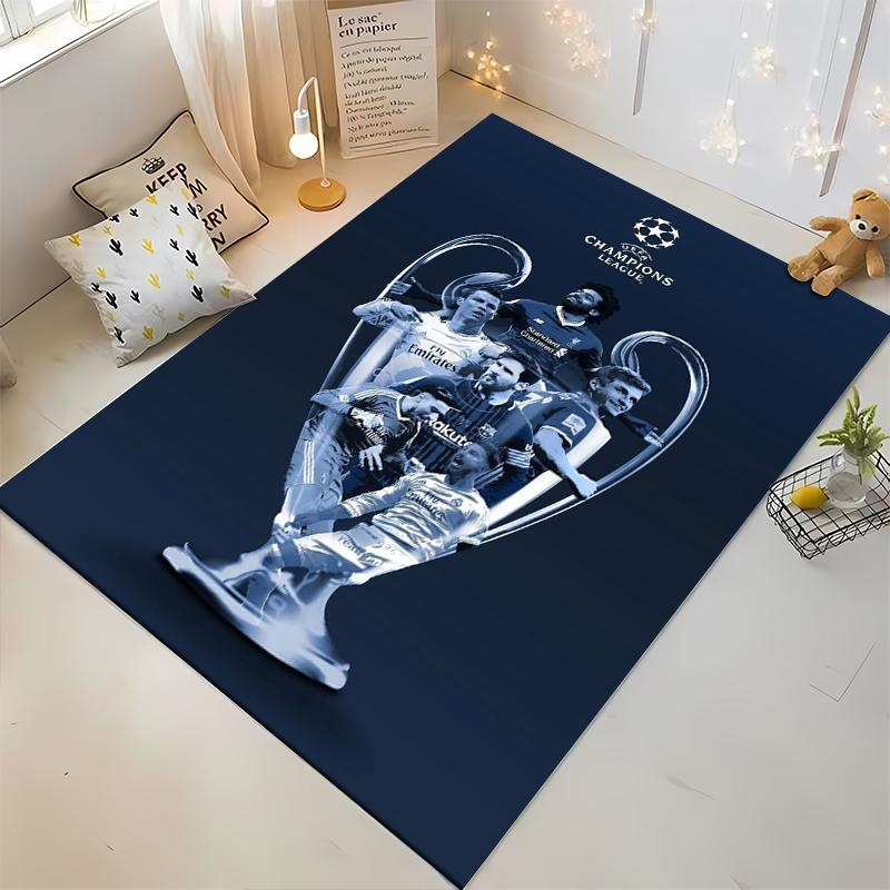 UEFA Champions League Trophy Design Rug Non-slip Rug Suitable for Living Room and Bedroom Sofas.