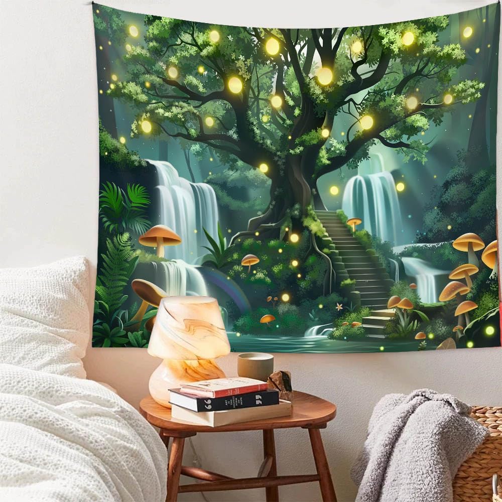 VIKAMA Vintage Floral Tapestry Long Vertical Wall Hanging Illustrated Botanical Tapestry Bedroom Aesthetic Floral Tapestry