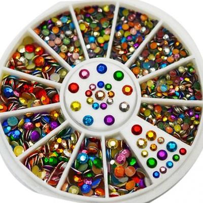 Women Fashion Multicolor Nail Art Stickers DIY Manicure Tips Decoration Wheel