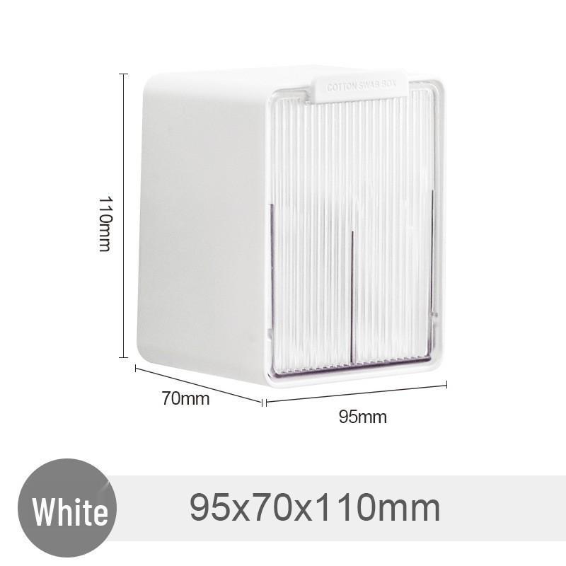 Wall-Mounted ABS Bathroom Mirror Cabinet with Cotton Pad Storage