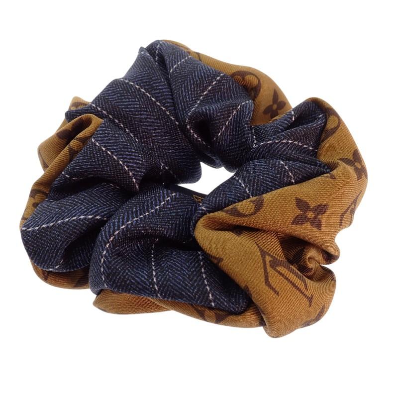 LOUIS VUITTON  M77011 hair accessory Brown/blue silk Women