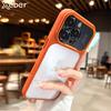 Luxury Frosted Frame Armor Transparent Phone Case For iPhone 17 16 15 14 Pro Max Matte Metal Lens Protection Acrylic Back Cover