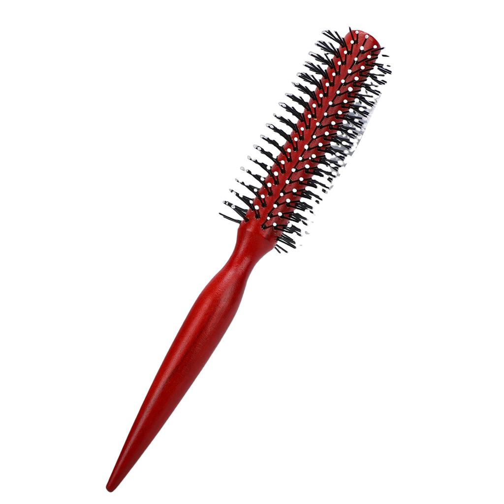 Round Styling Hair Brush Anti Static Handle Reduce Frizz Wooden Curling Roll Hairbrush for Salon Home Use L 8.9 X 1.7in