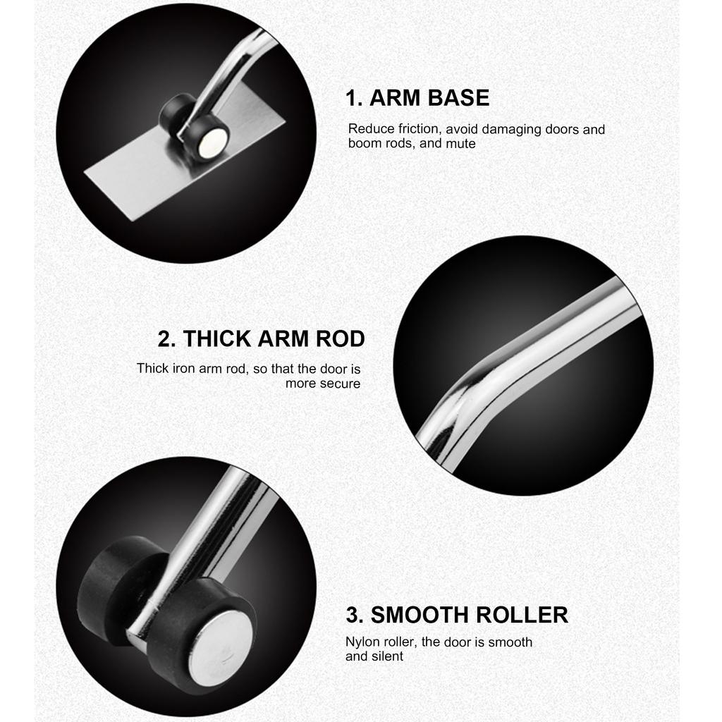 Self Closing Door Mechanism Heavy Duty Spring Loaded Door Closer Adjustable Tension Door Closer for Indoor/Outdoor Use