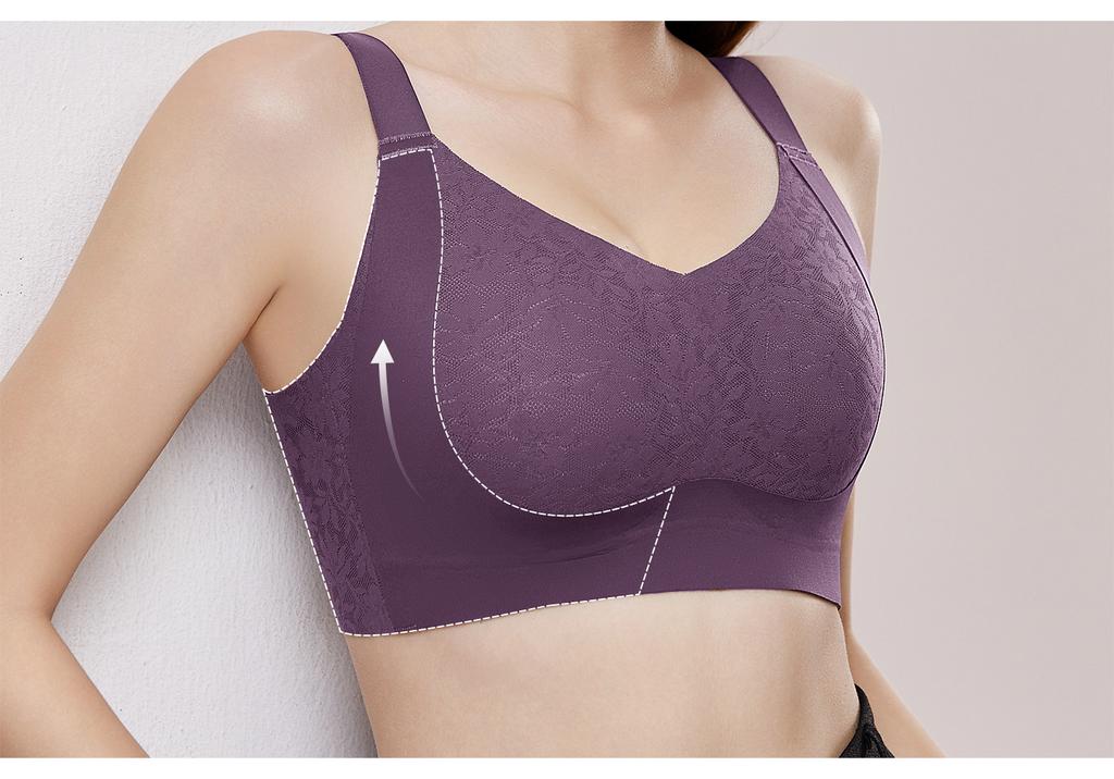 Big chest bra, full cup, thin design, gathered together, anti sagging, no steel ring, lifting, full coverage, chest revealing, small text bra