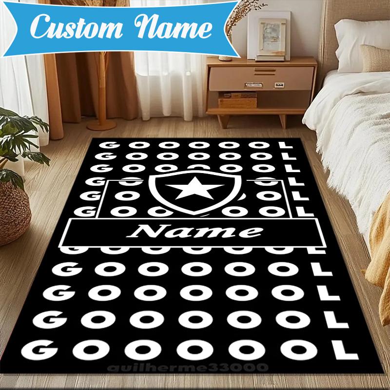 Custom Name Botafogo Emblem Rug Game Carpet, Floor Mat for Bedroom Living Room Entryway Rug, Home Decor Idea Gift for Christmas birthday