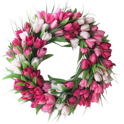 Artificial Flower Wreath Lifelike Handcrafted Front Door Spring Summer Wreath for Indoor Outdoor Holiday Weddings 50cm