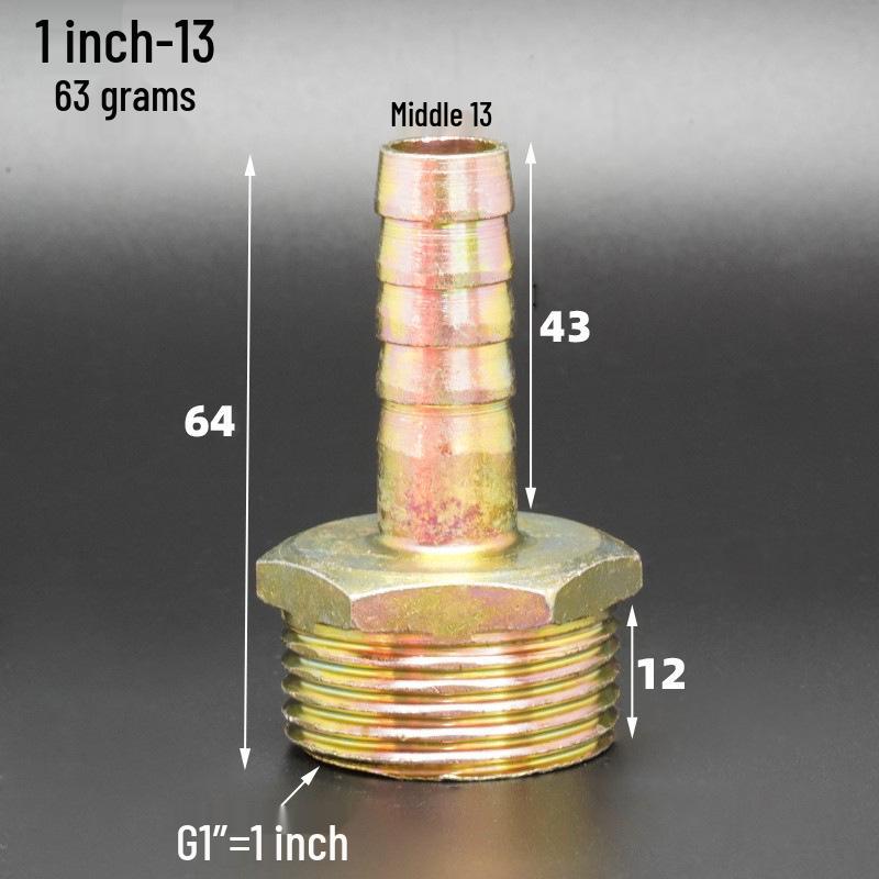 Iron-Plated Threaded Pagoda Hose Connector - Fits 1/2, 3/4, 3/8, 1/4, 1 Inch