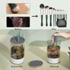 USB Plug Portable Electric Makeup Brush Cleaner with Rubber Makeup Machine Electric USB Quick Cleaner Cleaning Brush Collar Brus