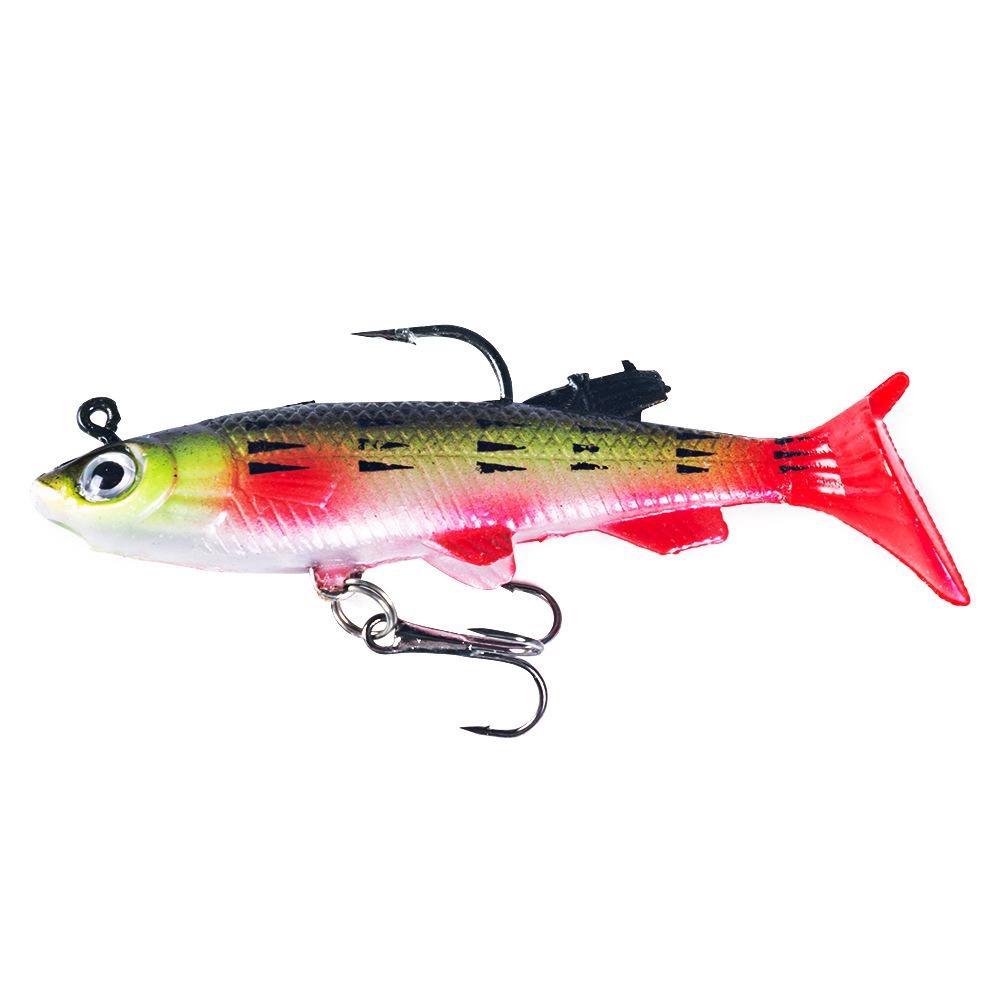 1 szt. przynęty wędkarskiej 8 cm/14 g pływająca sztuczna twarda przynęta basowa woblery przynęty crankbait haki sprzęt miękka przynęta t-tail kolorowe