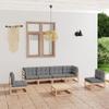 Day and Night - Day and Night Garden Furniture 7 Pieces with Cushions Made of Solid Pine Wood