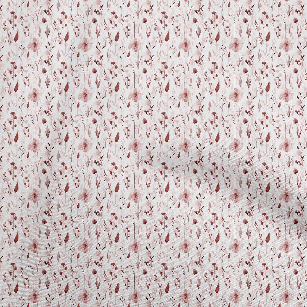 oneOone Cotton Flex Red Fabric Watercolor Floral Fabric For Sewing Printed Craft Fabric By The Yard 40 Inch