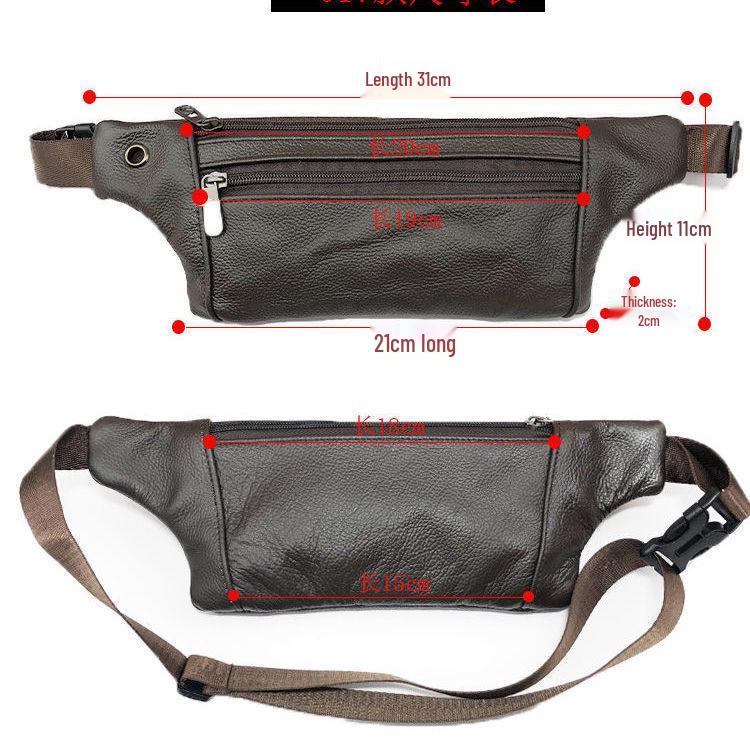 Herren Echtleder Umhängetasche Bauchtasche: Multifunktionale Hüfttasche mit großer Kapazität zum Laufen und für die Arbeit