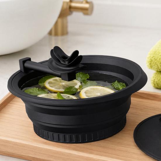 Bain de Glace pour le Visage, avec Design de Tuyau de Respiration, Silicone Pliable Outil Spa de Thérapie par le Froid pour Soin de la Peau, pour la Maison, le Voyage, le Camping