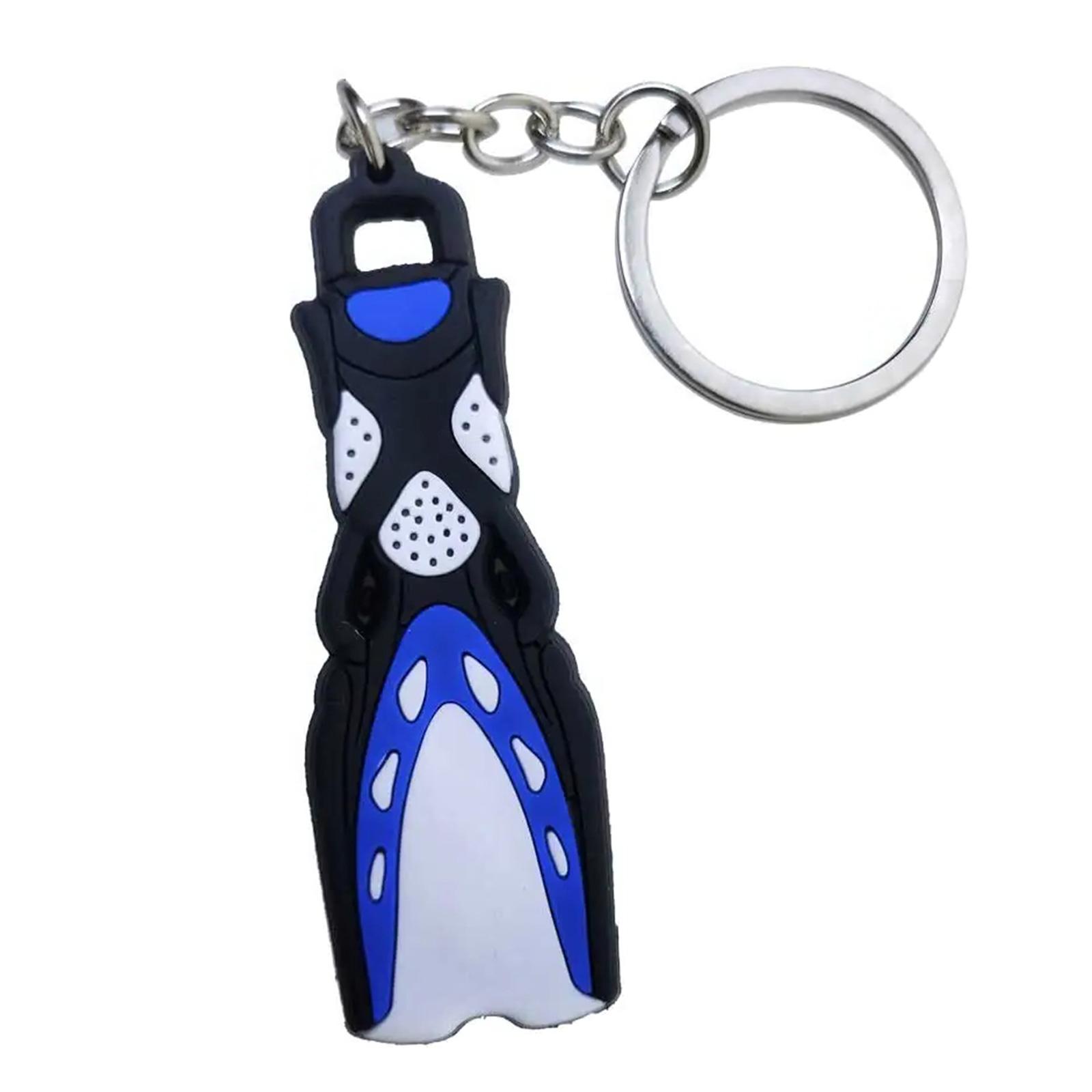 

Scuba Enthusiast s Mini Dive Fin Keyring Portable Scuba Fin Key Rings Silicone Durable Keychain Accessory for Ocean Fans синій