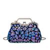 Bag new 2025 European and American fashion sequins colorful portable dinner bag ins women's retro clip shell bag