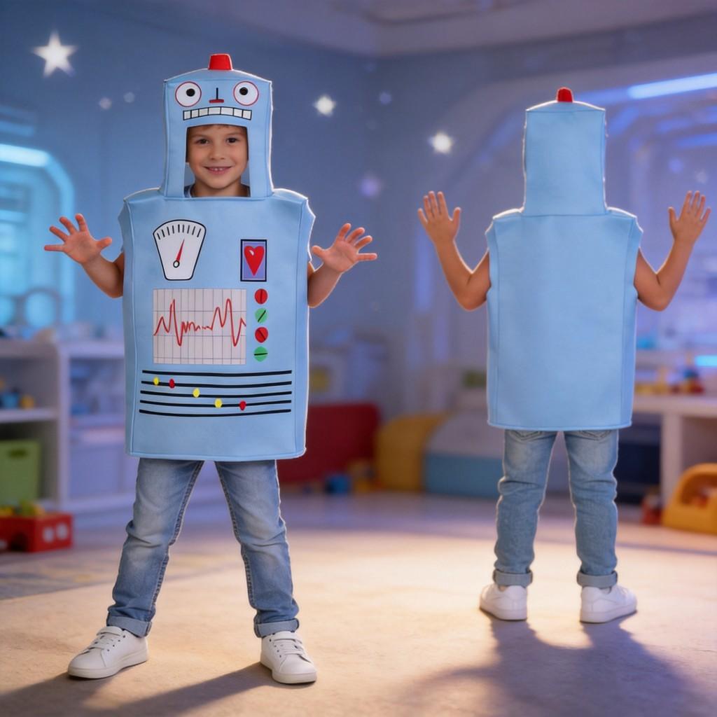 Robot Cosplay Costume For Children With Polyester Fabric For Halloween Role Play
