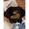 European Sizes Girls' Summer Round Neck Short Sleeve T-Shirt, Featuring Leopard Print Glasses And Dachshund Print. The Fabric Is Soft And Comfortable