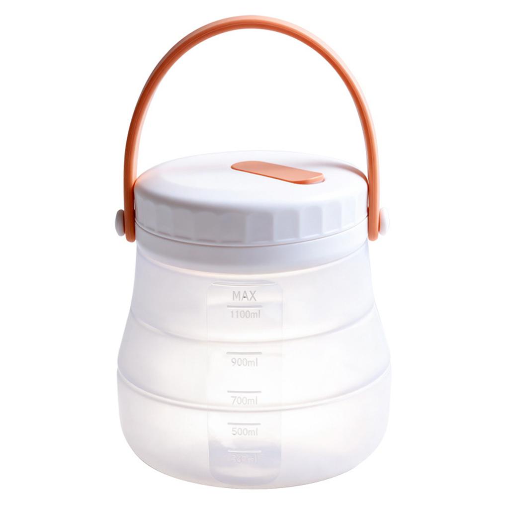 Camping ao Ar Livre Portátil Alimentos Portátil Silicone Recipiente de Armazenamento de Alimentos Bebida Fria Balde de Gelo 1200ml