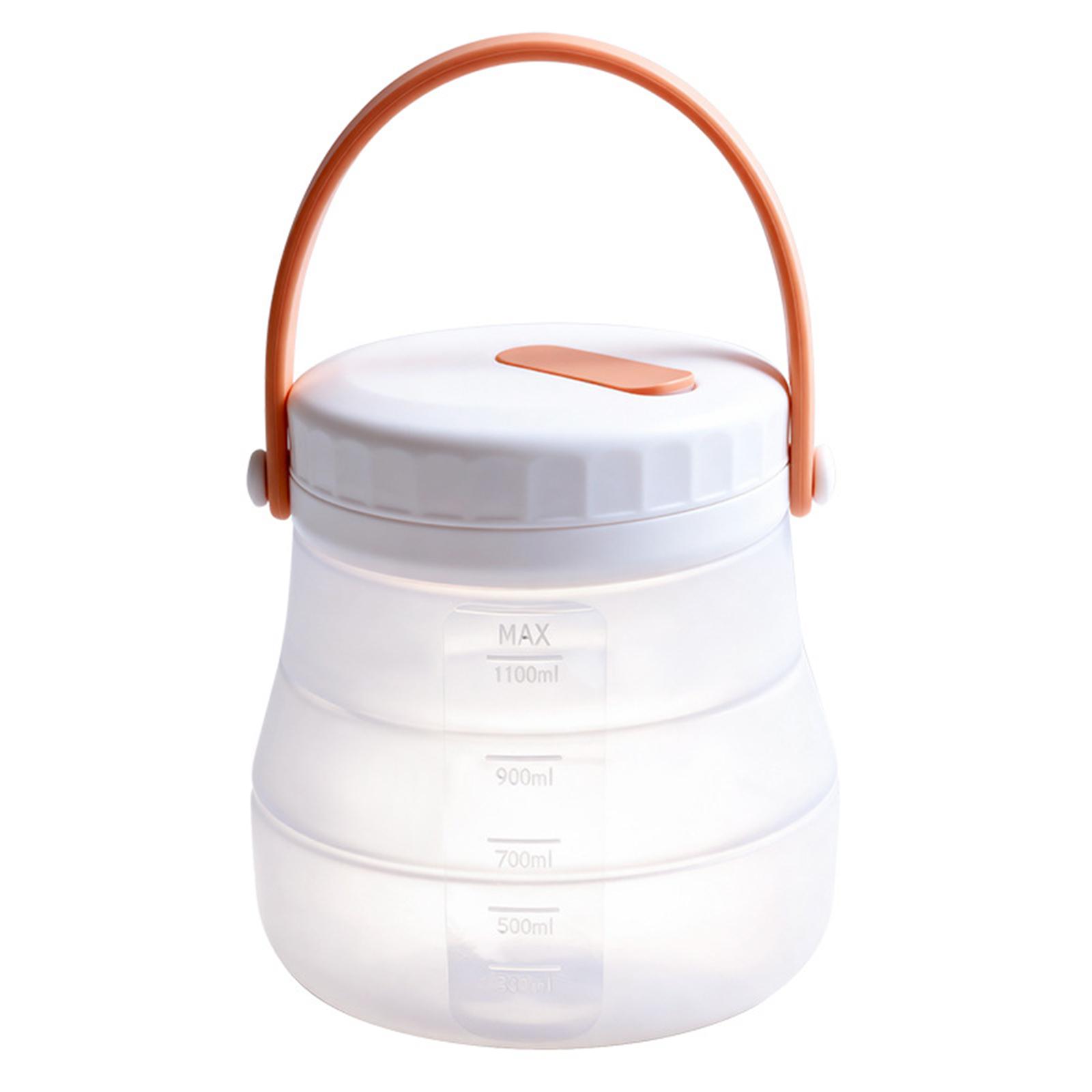 

Портативный силиконовый контейнер для хранения еды, ведро для льда для холодных напитков, 1200 мл, для кемпинга на открытом воздухе One Size белый